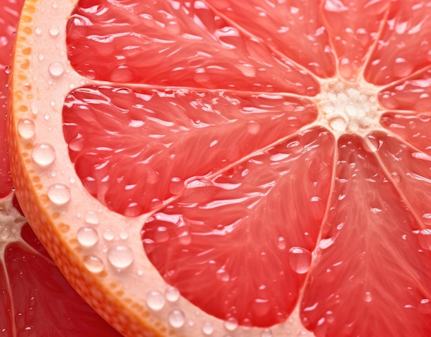 Eine Nahaufnahme einer Grapefruitscheibe