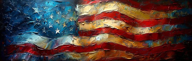Foto eine nahaufnahme einer großen amerikanischen flagge im stil eines fotorealistischen pastich-leinwand-textur-schwerpunkts generative ki
