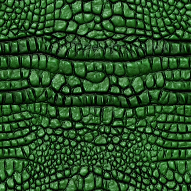 Foto eine nahaufnahme einer grünen krokodilhaut textur generative ai