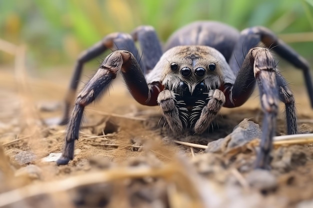 eine Nahaufnahme einer kriechenden Spinne