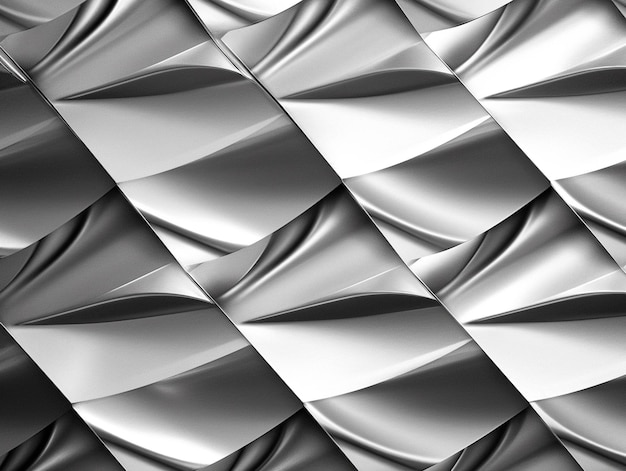 Eine Nahaufnahme einer Metalloberfläche mit einem Muster aus generativen Wellenfalten