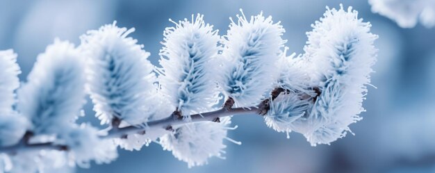 Eine Nahaufnahme einer Pflanze mit Frost drauf