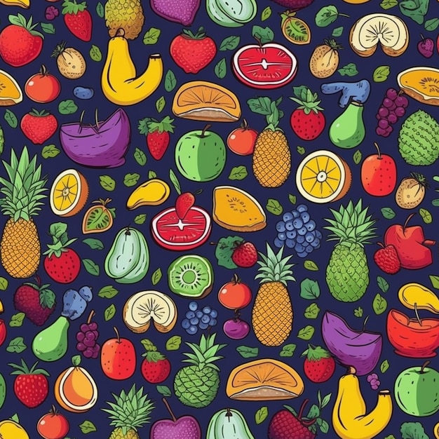 Eine Nahaufnahme einer Reihe verschiedener generativer Obst- und Gemüsesorten