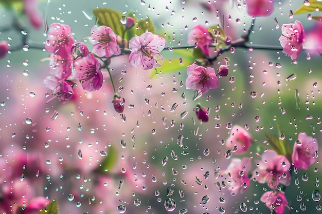 Eine Nahaufnahme einer rosa Blume mit Regentropfen darauf