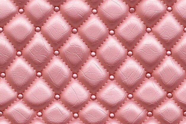 Foto eine nahaufnahme einer rosa quilted oberfläche mit knöpfen generative ai