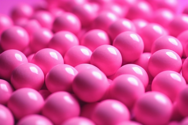 Eine Nahaufnahme einer rosa Süßigkeit mit dem Wort Pink darauf