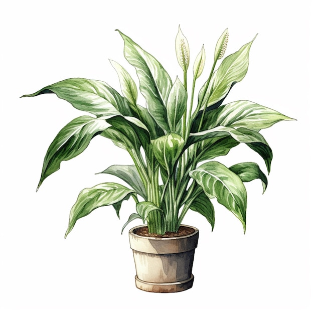 Eine Nahaufnahme einer Topfpflanze mit grünen Blättern
