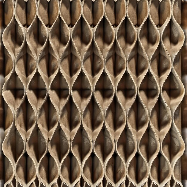 eine Nahaufnahme einer Wand mit einem Muster aus braunen Fliesen