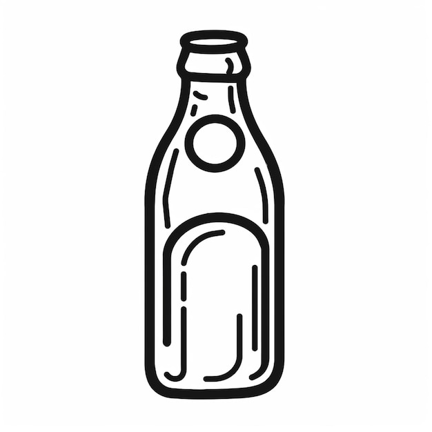 eine Nahaufnahme einer Wasserflasche mit einem schwarzen Umriss