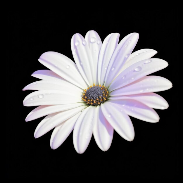 eine Nahaufnahme einer weißen Blume mit Wassertropfen generativ ai
