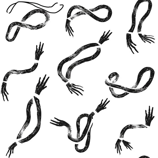 Foto eine nahaufnahme einer zeichnung einer schlange mit ihren händen generative ai