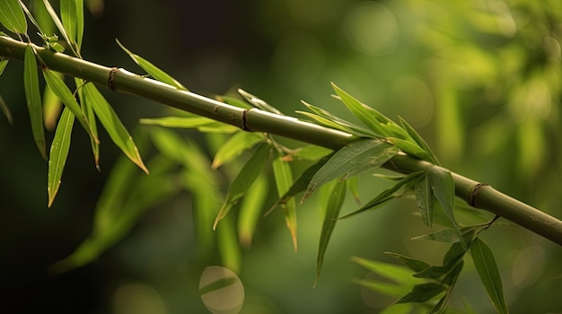 Eine Nahaufnahme eines Bambuszweigs mit dem Wort Bambus darauf