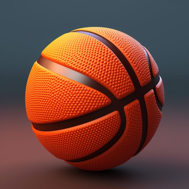 Eine Nahaufnahme eines Basketballballs mit einem schwarzen Streifen darauf. Generative KI