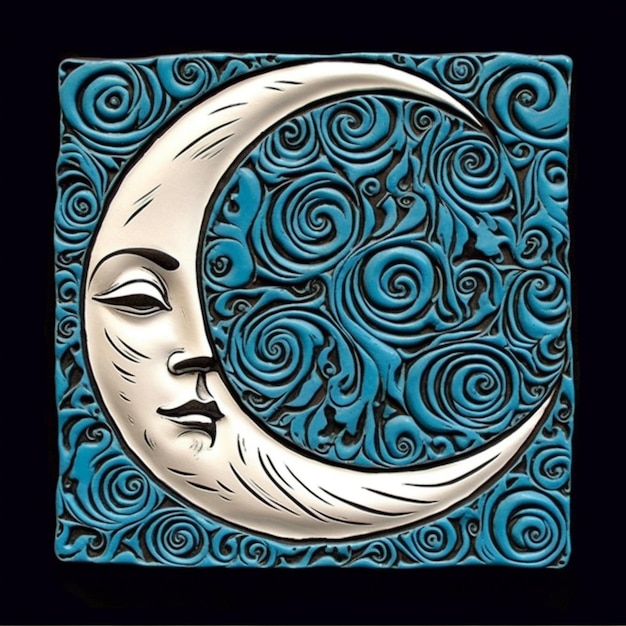 Eine Nahaufnahme eines blau-weißen Mondes mit wirbelnden wirbelnden Mustern generative ai