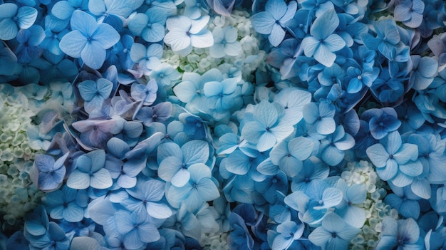Eine Nahaufnahme eines blauen Blumenarrangements