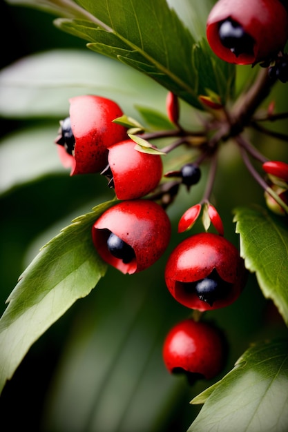 Eine Nahaufnahme Eines Bündels Beeren Auf Einem Baum