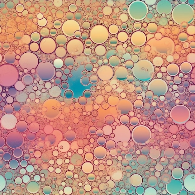 Foto eine nahaufnahme eines bündels von blasen auf einer farbenfrohen oberfläche generative ai