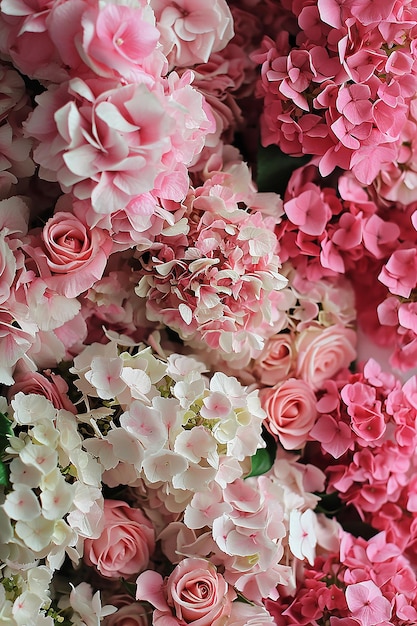 eine Nahaufnahme eines Bündels von rosa und weißen Blumen Website Banner tiefe Farben