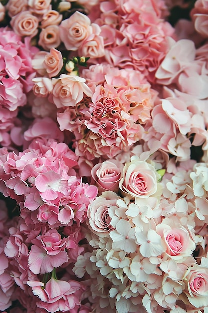 eine Nahaufnahme eines Bündels von rosa und weißen Blumen Website Banner tiefe Farben