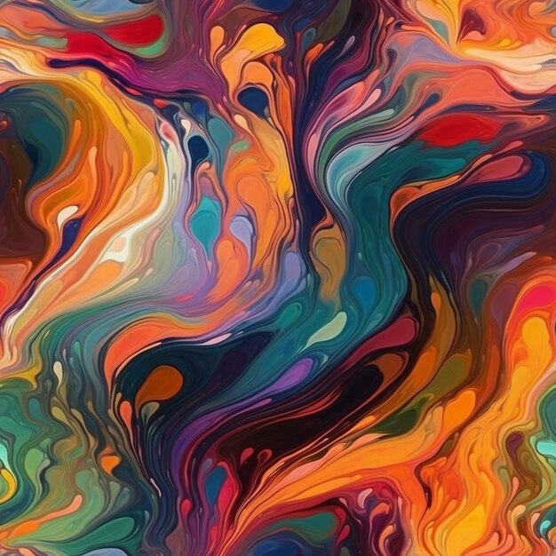 eine Nahaufnahme eines bunten Gemäldes mit vielen Farben