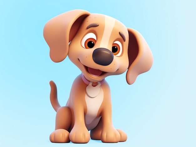 Eine Nahaufnahme eines Cartoon-Hundes mit Halsband und generativem Halsband