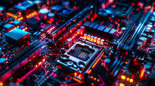 Eine Nahaufnahme eines Computer-Motherboards