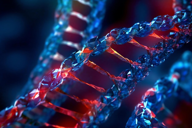 Eine Nahaufnahme eines DNA-Strangs