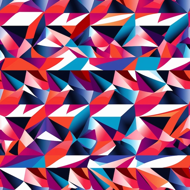 Eine Nahaufnahme eines farbenfrohen abstrakten Musters aus generativen Dreiecken