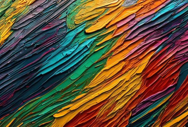 Eine Nahaufnahme eines farbenfrohen gefiederten Hintergrunds mit den Farben der Federn.