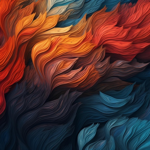 Eine Nahaufnahme eines farbenfrohen Hintergrunds mit generativen Wellenlinien