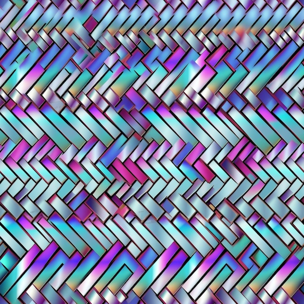 eine Nahaufnahme eines farbenfrohen Mosaikmusters mit einem generativen KI-Hintergrund in Blau und Lila