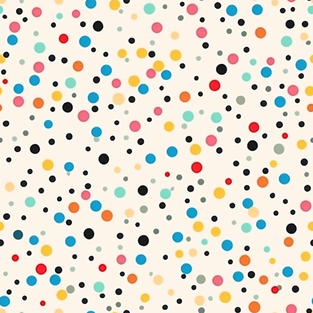 eine Nahaufnahme eines farbenfrohen Polka-Punkt-Muster auf einem weißen Hintergrund generative ai