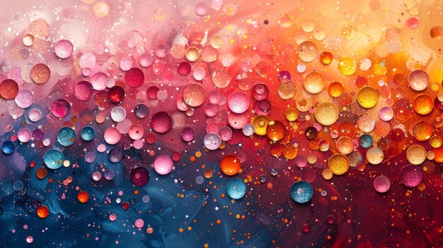 eine Nahaufnahme eines Gemäldes eines bunten Hintergrunds mit Blasen generativer Ai