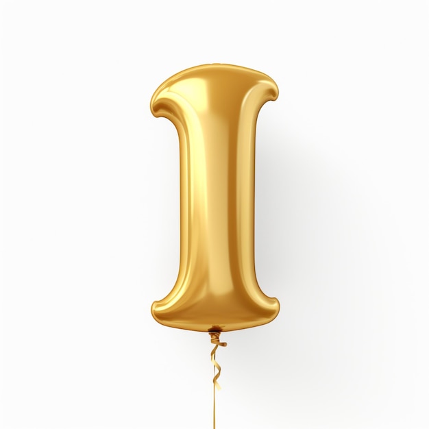 Eine Nahaufnahme eines goldenen Ballons in Form des generativen Buchstabens i