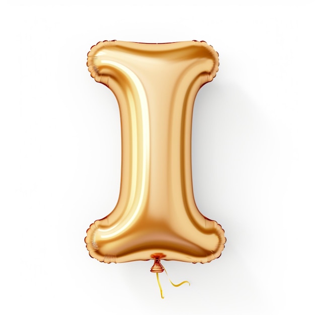 Eine Nahaufnahme eines goldenen Ballons in Form des generativen Buchstabens i