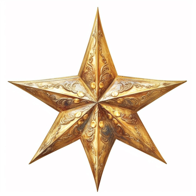 eine Nahaufnahme eines goldenen Sterns mit weißem Hintergrund