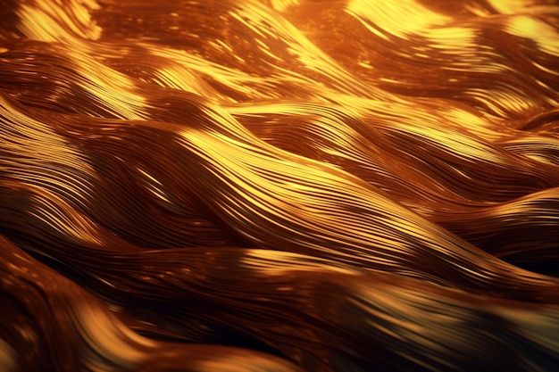 Eine Nahaufnahme eines goldenen Wellenmusters auf einer generativen Oberfläche