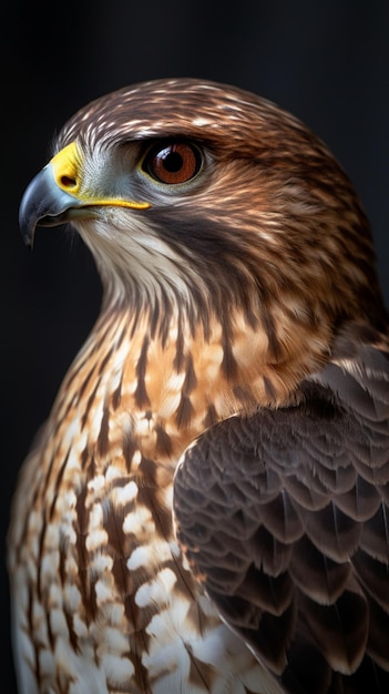 Eine Nahaufnahme eines Greifvogels