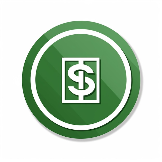 Foto eine nahaufnahme eines grünen knopfes mit einem generativen dollarzeichen