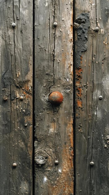 Eine Nahaufnahme eines Holzstücks mit schälender Farbe