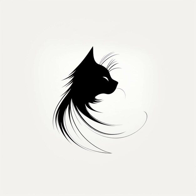 Eine Nahaufnahme eines Katzenkopfes mit langen Haaren, der im Wind weht