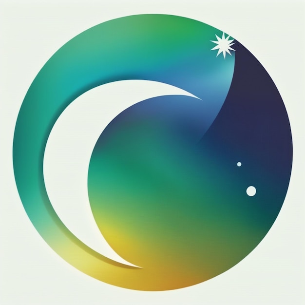 Eine Nahaufnahme eines kreisförmigen Logos mit einer generativen Stern- und Mond-KI
