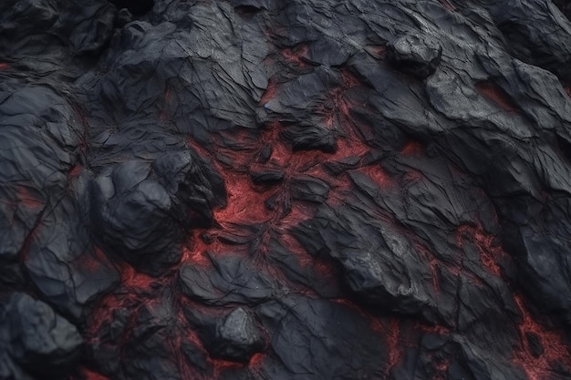 Eine Nahaufnahme eines Lavafelsens mit dem Wort Lava darauf