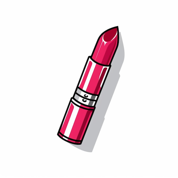 Foto eine nahaufnahme eines lippenstifts mit einem rosa lippenstift-aufkleber generativ ai