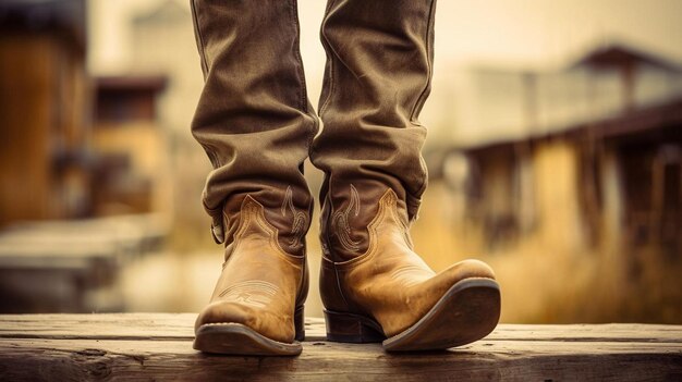 eine Nahaufnahme eines Paares Cowboystiefel