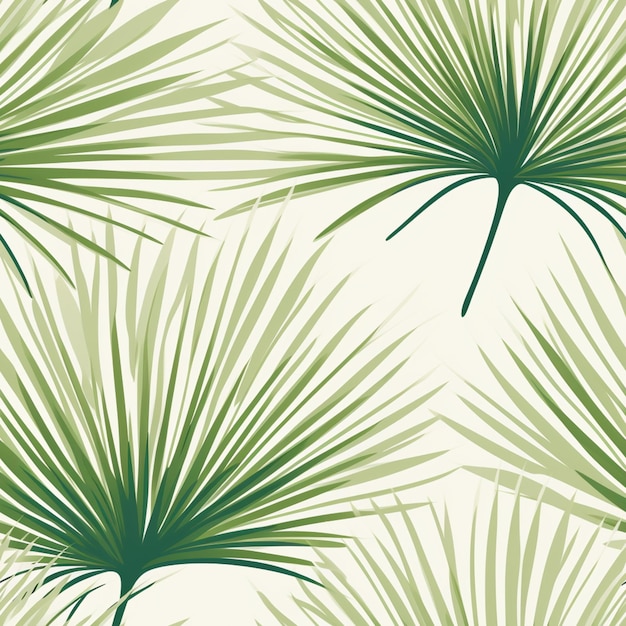 Eine Nahaufnahme eines Palmblattmusters auf weißem Hintergrund, generative KI