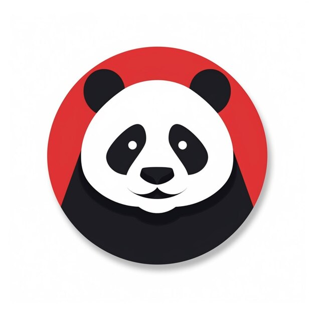eine Nahaufnahme eines Pandabären-Gesichts in einem roten Kreis
