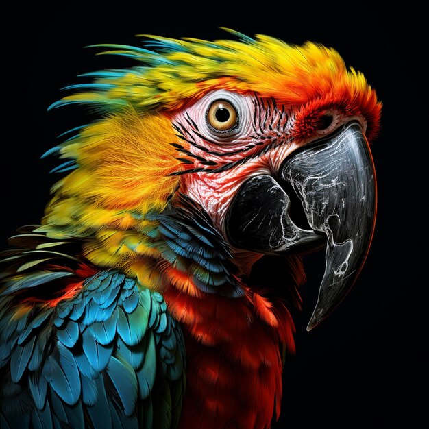 Eine Nahaufnahme eines Papageienhauptes