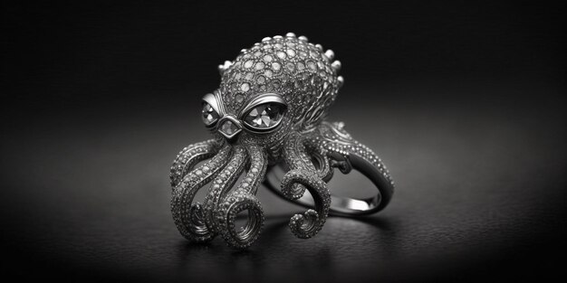 eine Nahaufnahme eines Rings mit einem Oktopus darauf generative ai