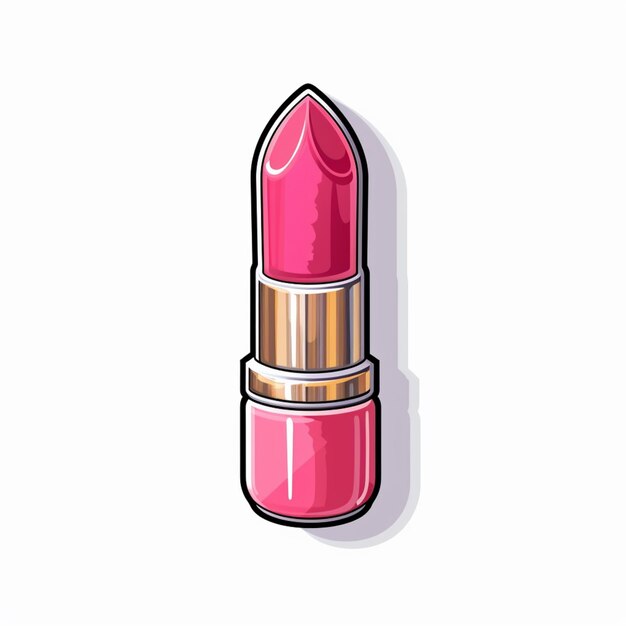 Eine Nahaufnahme eines rosa Lippenstifts mit einem generativen Goldrand